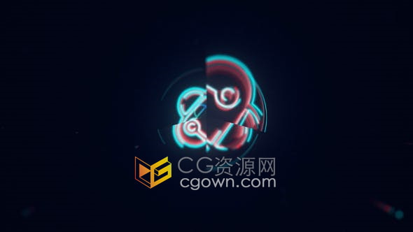 AE模板-高科技標志霓虹燈效果LOGO動畫帶音效