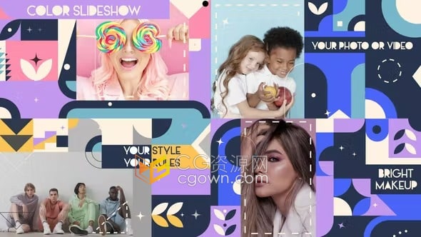 AE模板-色彩缤纷创意酷炫场景4K时尚宣传短视频