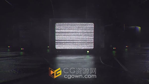 AE模板-CRT电视无信号故障标志显示动画