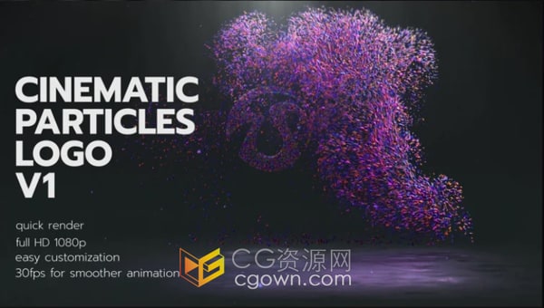 AE粒子片头-彩色粒子演绎酷炫动画节目片头标志广告