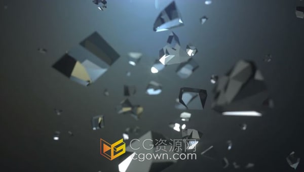 浮动玻璃碎片标志LOGO展示动画AE模板