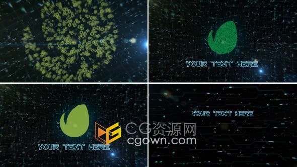 科技感Tron Logo 电动线条标题显示标志动画AE模板