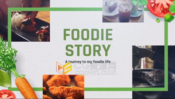 DR达芬奇模板-简洁动画风格食物制作美食家的故事餐饮宣传片