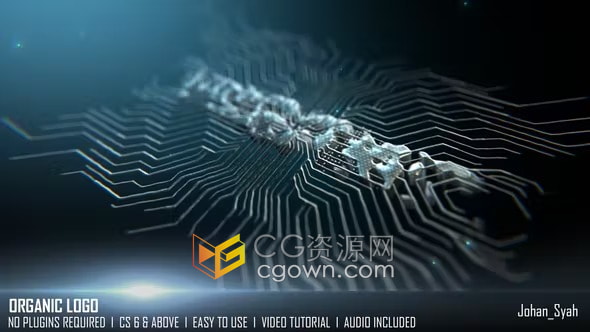AE科技片頭模板-納米技術高科技分子結構演示電路標志動畫