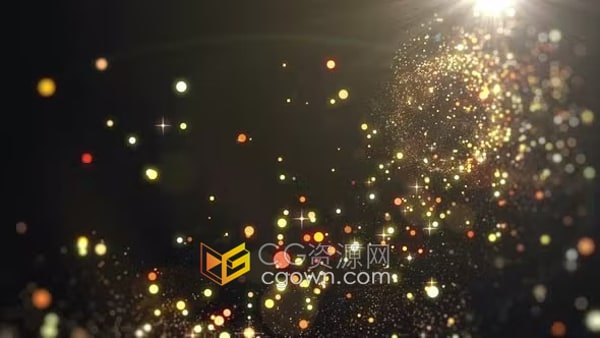 金色粒子閃閃發(fā)光流動(dòng)循環(huán)4K視頻素材