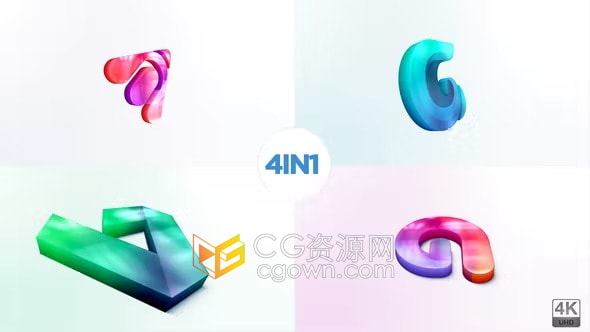 3d旋转光泽感简约通用型标志LOGO动画AE片头模板