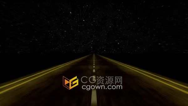飛行無盡頭道路之夜星星背景視頻素材下載
