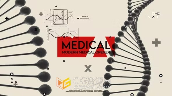 dna双螺旋结构3D动画现代医疗医药医学科技视频片头AE模板