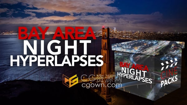Bay Area Night Hyperlapses旧金山夜间城市夜景延时拍摄4K实拍视频素材