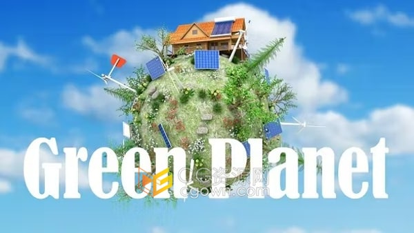 风车太阳能电动汽车回收农场绿色环保主题城市生态地球视频素材