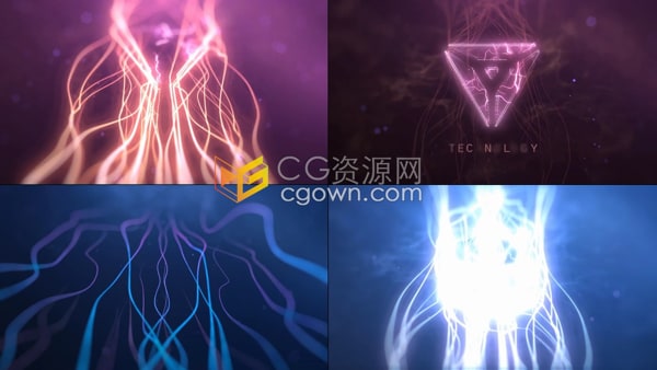 AE科技標(biāo)志模板-3d明亮粒子光斑光效生長動畫生物科技LOGO展示
