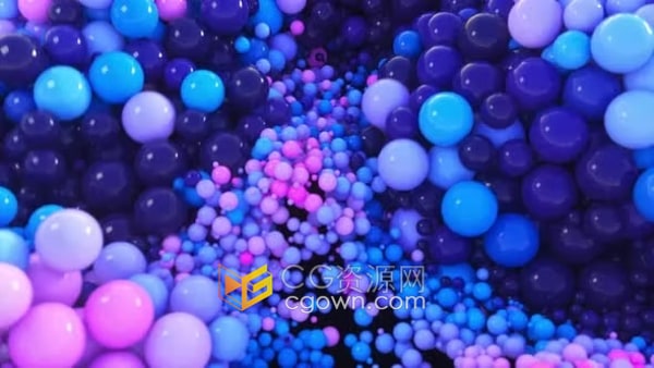 4K分辨率彩色抽象球体五颜六色波浪起伏动画舞台背景视频素材