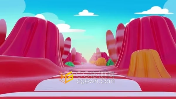 卡通糖果宝贝乐园幻想场景儿童活动舞台背景视频素材