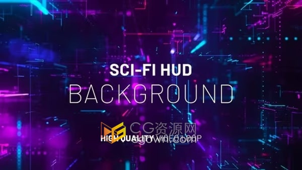 背景视频素材赛博朋克数据数字未来HUD界面VJ隧道素材