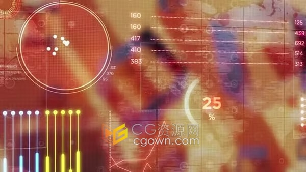 公司財(cái)務(wù)信息圖表HUD元素動(dòng)畫視頻素材