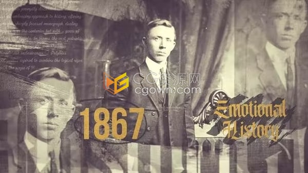 AE历史相册模板-时间线展示军事战争纪录片历史教育幻灯片