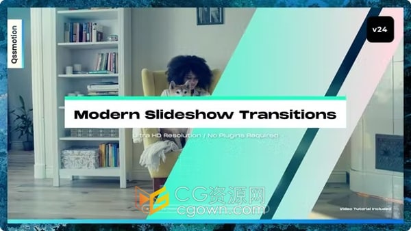 AE转场模板-高达8K现代幻灯片过渡Modern Slideshow Transitions