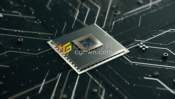 AE模板-高科微芯片電路板3D動畫數(shù)字標志LOGO片頭