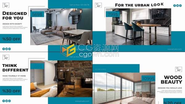 AE模板-現(xiàn)代風(fēng)格建筑設(shè)計(jì)家居家具宣傳商業(yè)公司幻燈片雜志宣傳片