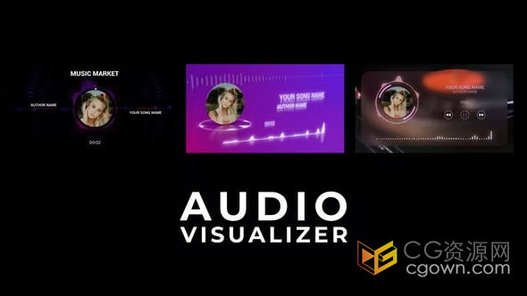 AE模板-适用水平垂直和方形分辨率音频场景音乐可视化器