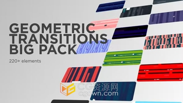 PR转场模板-220+几何形状过渡效果动画Geometric Transitions Big Pack