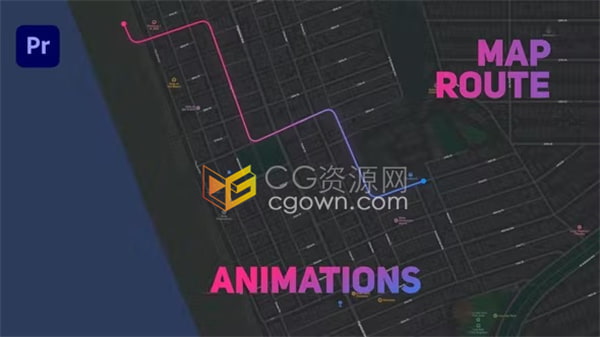 PR信息图表模板-5个创意地图路线动画Map Route Animations