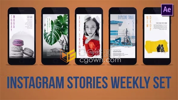 朋友圈宣传小视频AE模板Instagram Stories Weekly Set