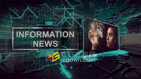 AE模板-未来感3D工业技术场景展示网络新闻科技资讯