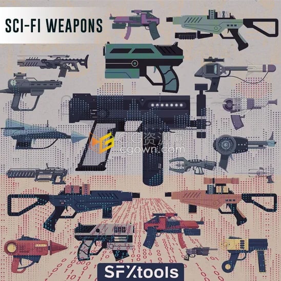 160种高品质SciFi Weapons枪支武器音效SFX角色扮演射击游戏动作冒险电影WAV