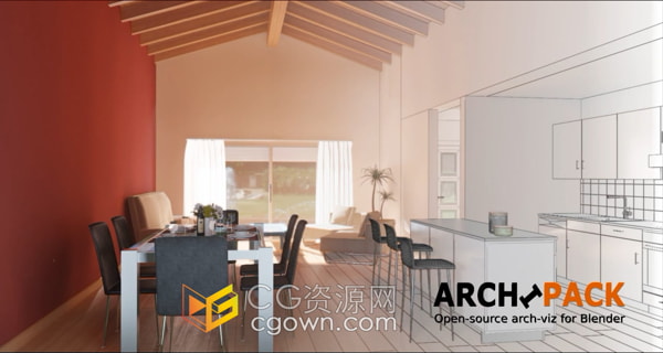 Archipack Pro v2.6.0 Blender插件可视化建筑室内建模工具