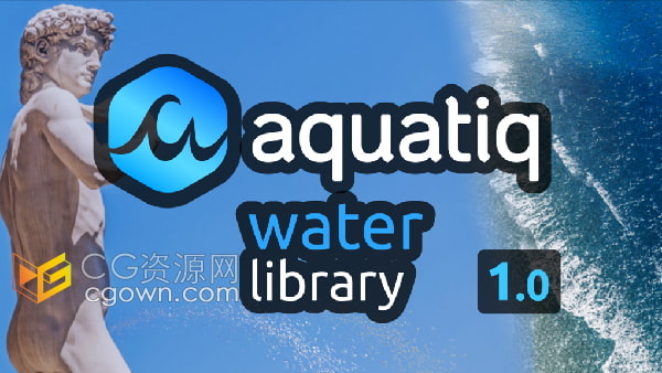 Water Library Aquatiq 1.0.0 Blender插件三维喷泉大海瀑布水流特效