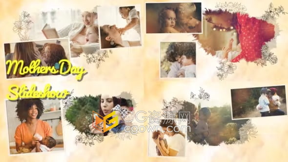 AE模板-温馨优雅母亲节幻灯片浪漫美好婚礼视频相册