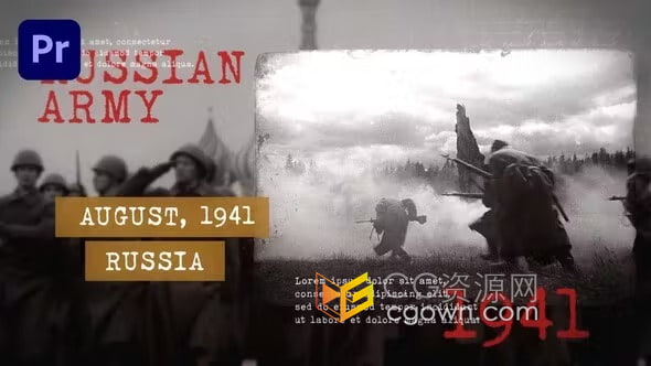 PR模板-军事战争文化历史相册复古纪录片