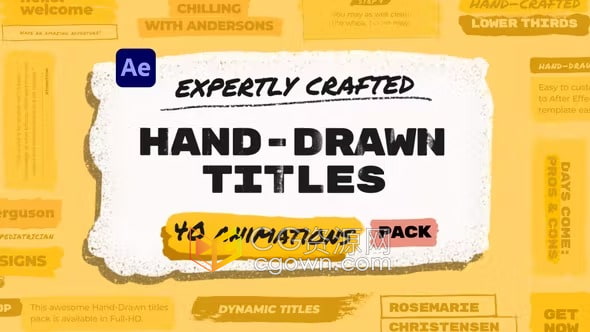 AE模板-手绘画笔标题涂鸦文本动画Hand Drawn Brush Titles Pack