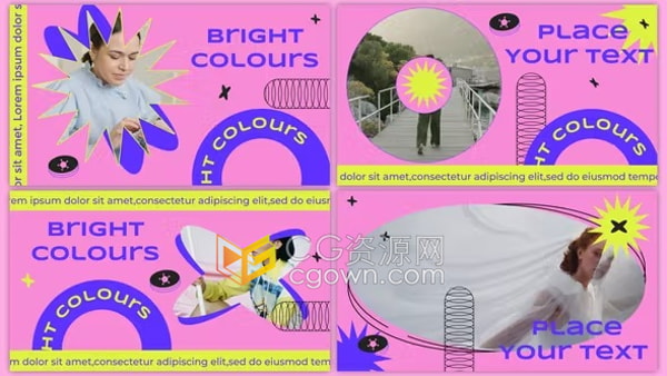 AE模板-彩色创意幻灯片时尚艺术家设计师介绍视频