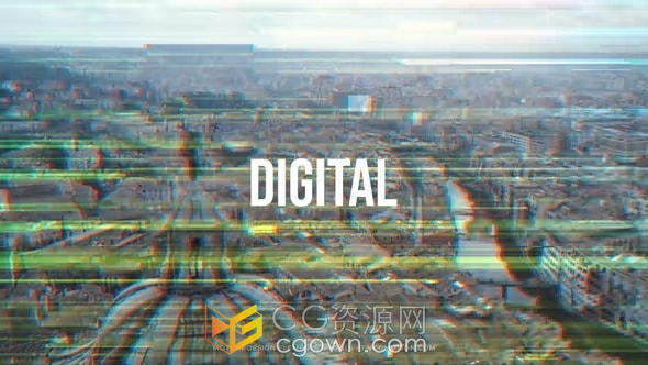 Digital Glitch 20種數(shù)字故障線條干擾毛刺特效AE模板