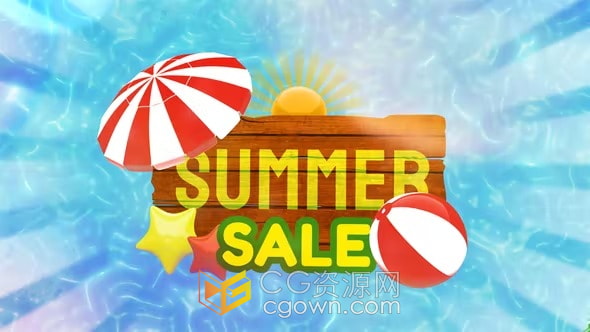 夏季特卖游泳商店商品活动广告片视频AE模板