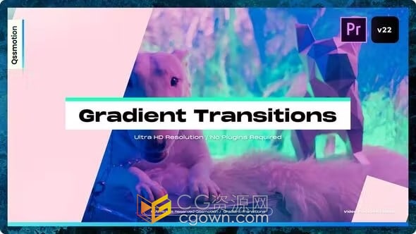 Gradient Transitions 4K分辨率渐变图形过渡转场效果PR模板