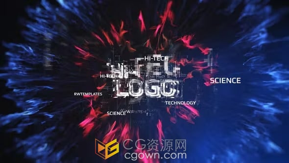 高科技視覺沖波數(shù)字故障LOGO宣傳視頻片頭AE模板