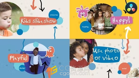 2022六一儿童节活动宣传介绍卡通图形视频动画DR模板