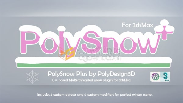 PolySnow Plus v1.02 3ds Max插件创建逼真雪花效果制作