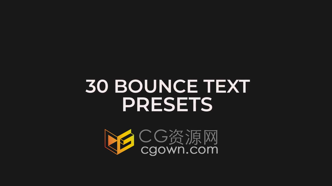 30個活力創(chuàng)意反彈動畫文本預(yù)設(shè)Bounce Presets-AE預(yù)設(shè)免費下載
