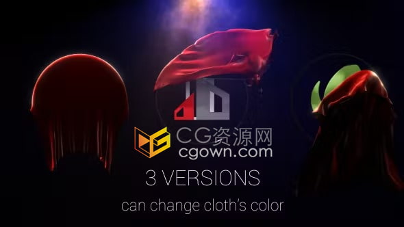 AE模板-3D面料标志动画Cloth Reveal Logo