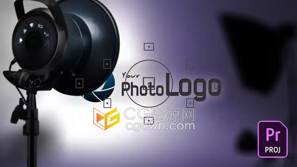 PR模板-摄影工作室标志动画数码相机镜头捕捉按下快门LOGO展示片头