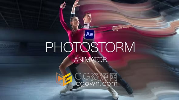 超炫酷的3D照片图像拉伸流动拖尾视觉特效PhotoStorm Animator-AE与PR模板