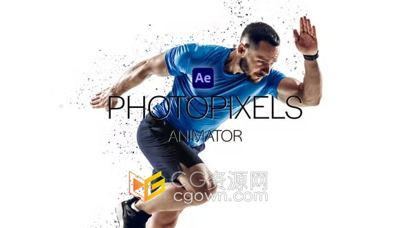 PhotoPixels Animator人物肖像3d照片像素粒子特效动态海报-AE模板