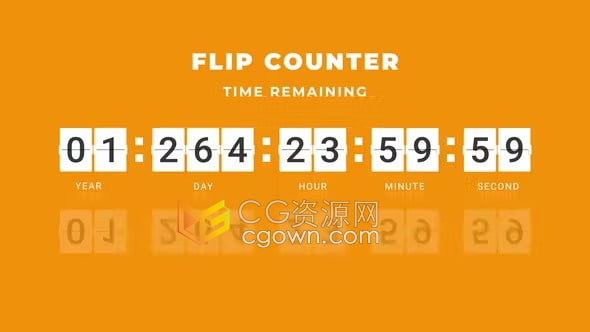 数字时钟翻转计数器翻页日历倒计时动画Flip Counter-AE倒数模板