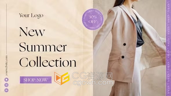 AE模板-夏季服装新品系列介绍视频时尚饰品箱包产品广告