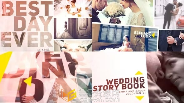 AE模板-婚礼旅行假日主题3D照片相册特别活动视频相册