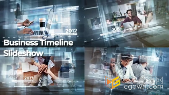 AE模板-科技公司业务时间表演示企业成长历程现代公司服务宣传片